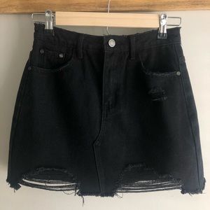 Misguided Distressed Jean Skirt